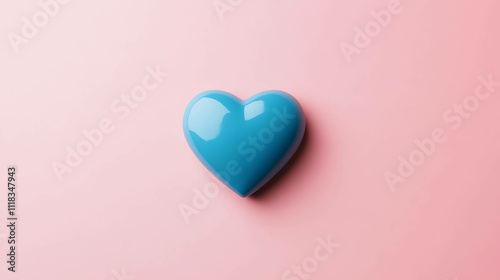 Blue heart on pink background
