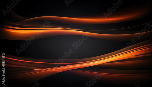 Abstract Blurred Background with Colorful Light Stripes: Gradient Effects on Dark Orange and Black