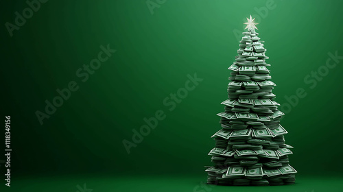 Wallpaper Mural Christmas tree made of dollars Torontodigital.ca