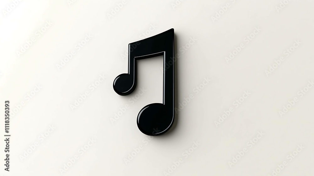 black musical note on a white background black musical note on a white background