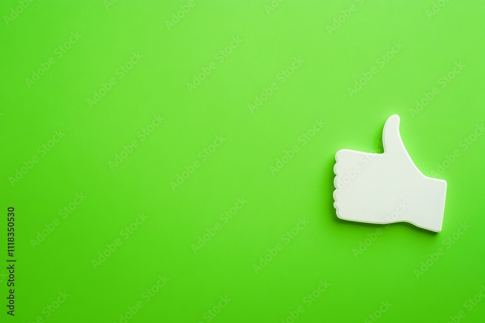 A Simple Thumbs Up Icon on a Vivid Green Background: A Modern Graphic Design A Simple Thumbs Up Icon on a Vivid Green Background: A Modern Graphic Design