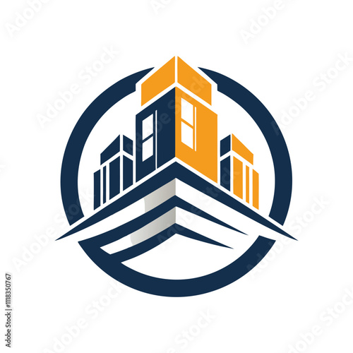 minimalist modern real estate, construction logo, and vector art design.