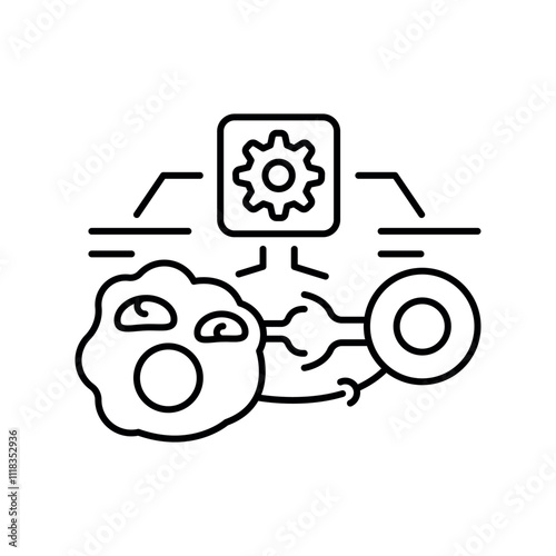 Genetic modification HLA antigens black line icon.