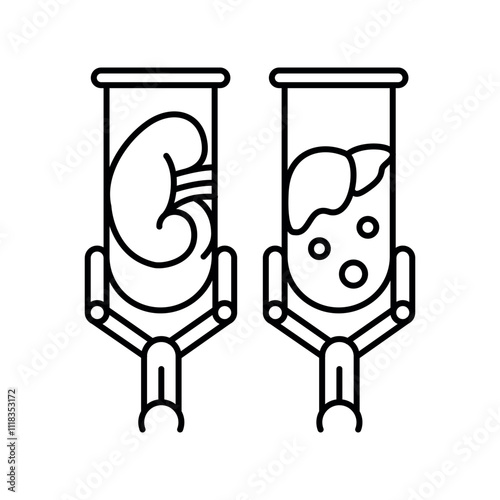 Organ culture black line icon.