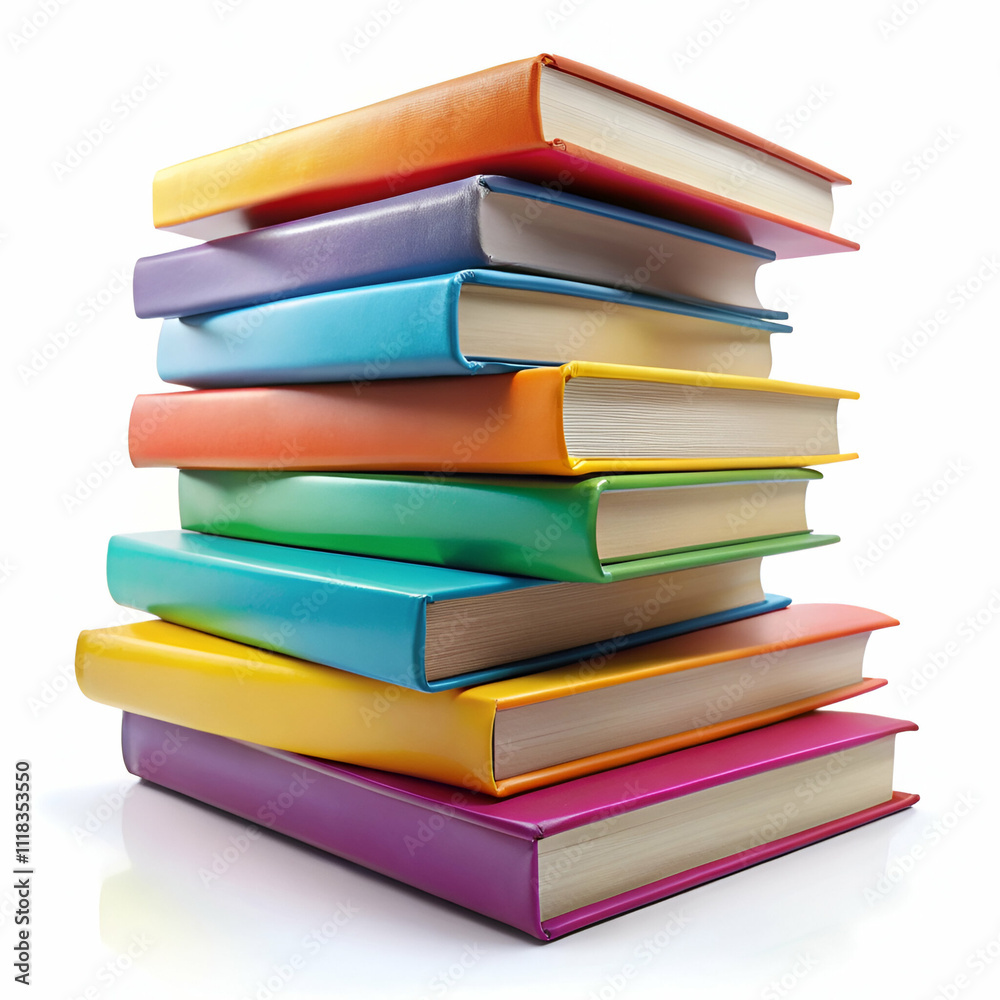 A colorful stack of books showcasing vibrant covers, representing knowledge and creativity. A colorful stack of books showcasing vibrant covers, representing knowledge and creativity.