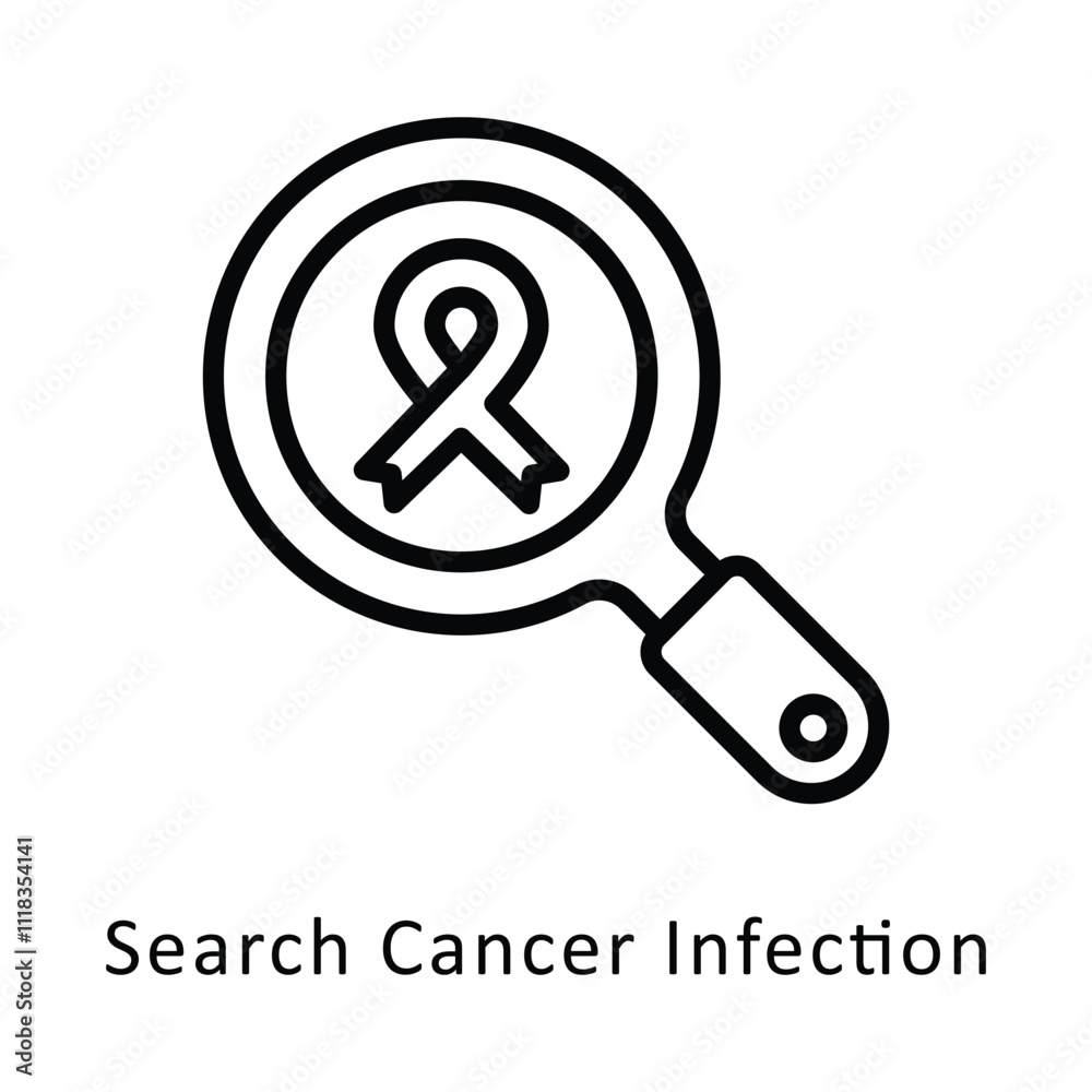 Search Cancer Infection Vector Outline Icon. Eps File 10 Search Cancer Infection Vector Outline Icon. Eps File 10