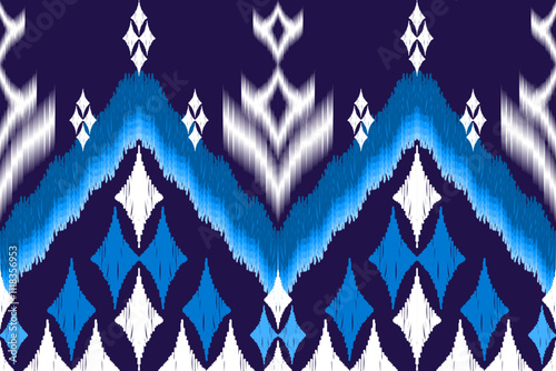 Ethnic Figure aztec embroidery style.Geometric ikat oriental traditional art pattern.Design for ethnic background,wallpaper,fashion,clothing,wrapping,fabric,element,sarong,graphic,vector illustration.