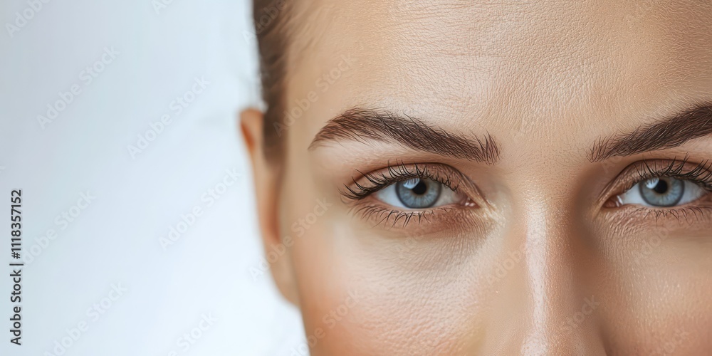 A before-and-after image of a woman's forehead, showing smooth skin after botox treatment. A before-and-after image of a woman's forehead, showing smooth skin after botox treatment.