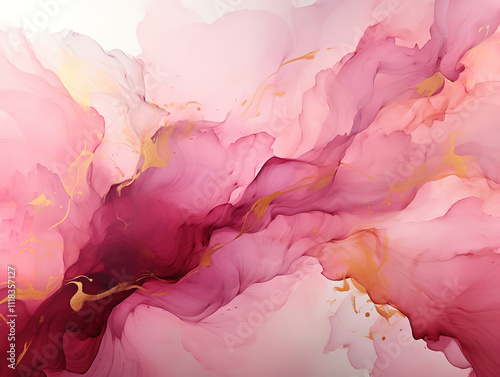 Ethereal Pink and Red Abstract Art