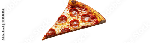 Delicious pepperoni pizza slice on isolated background transparent background