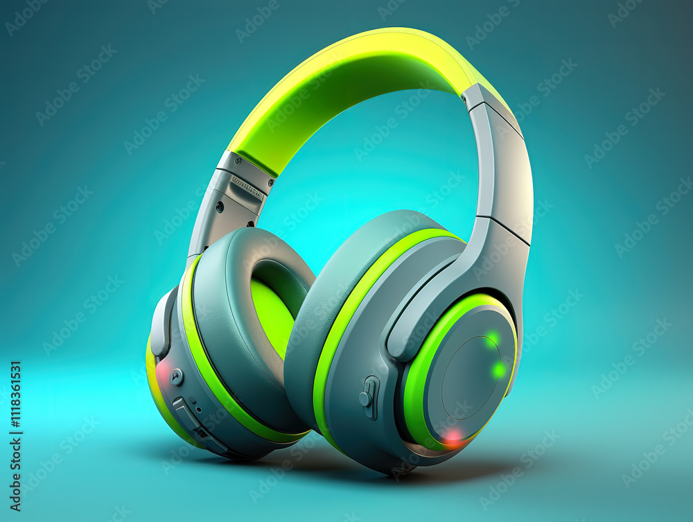 Eyecatching Headphones with minimalist monochrome background Eyecatching Headphones with minimalist monochrome background
