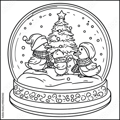 Bold Easy And Cute Christmas Coloring Page to Color