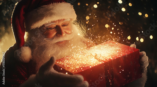 santa claus with gift	