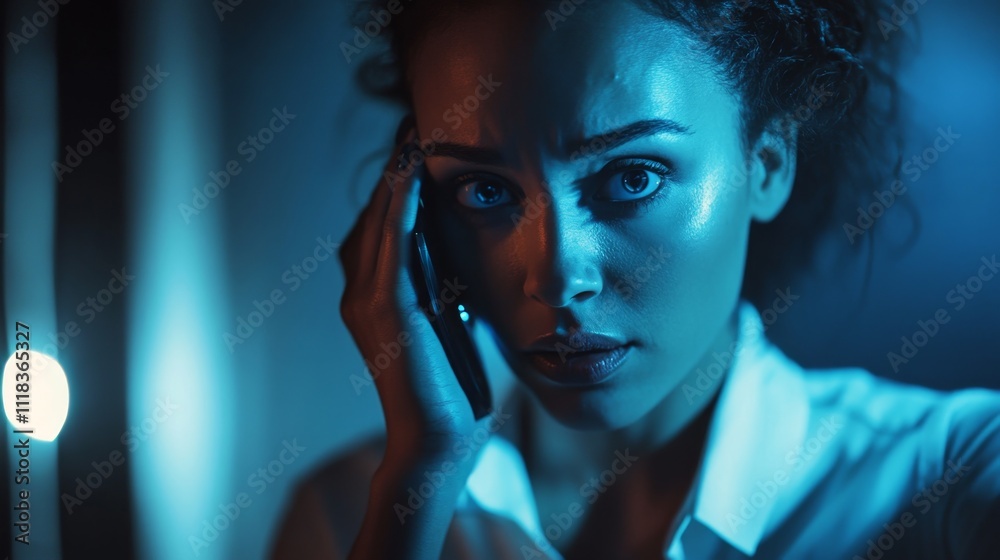 Close-up Portrait of a Woman on a Phone