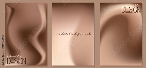 Set of gradient background in mocha mousse colors. Color of the Year concept. Great for creative needs, design concepts, wallpapers, web. Blurred background