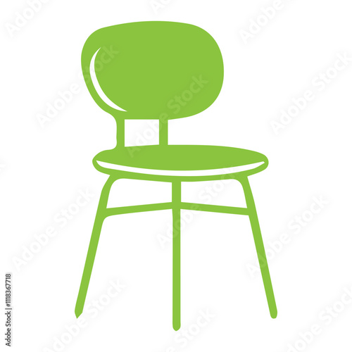 green chair isolated on white