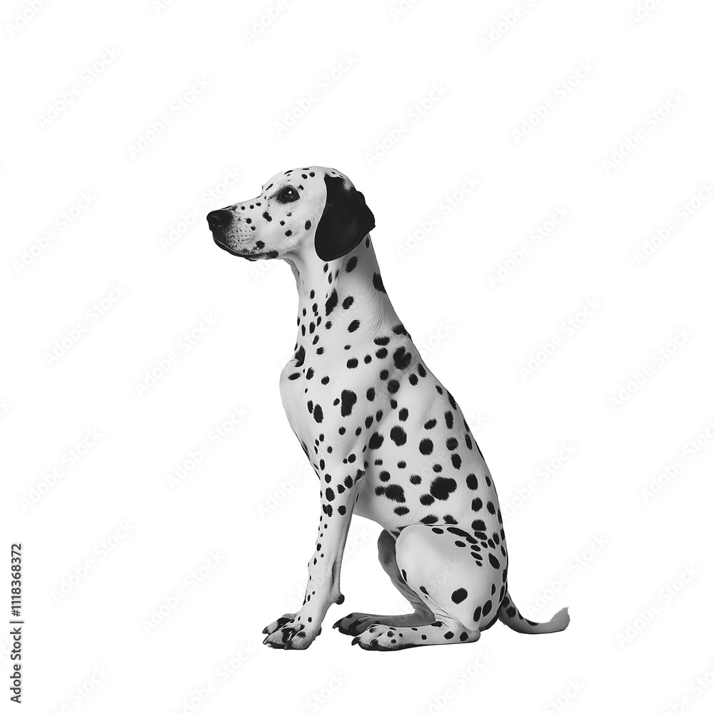 Transparent PNG Image Of a spotted Dalmatian dog sitting Transparent PNG Image Of a spotted Dalmatian dog sitting