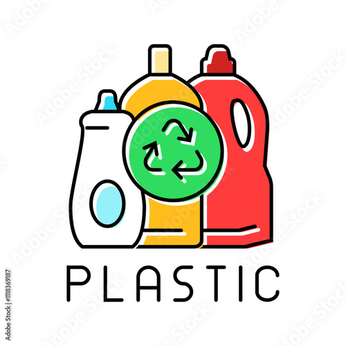 plastics recycling color icon vector. plastics recycling sign. isolated symbol illustration