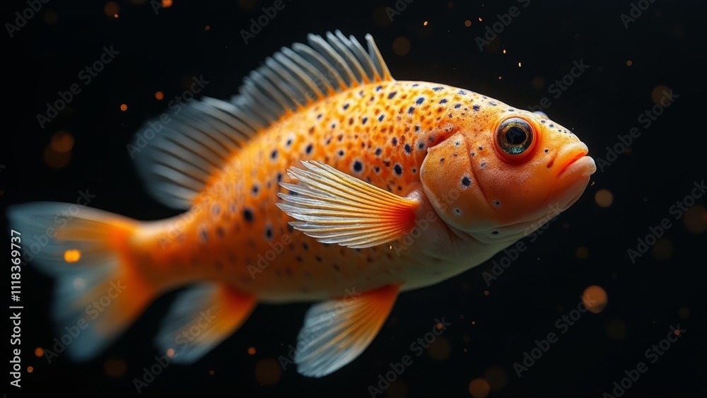 A close up of a fish swimming in the water A close up of a fish swimming in the water