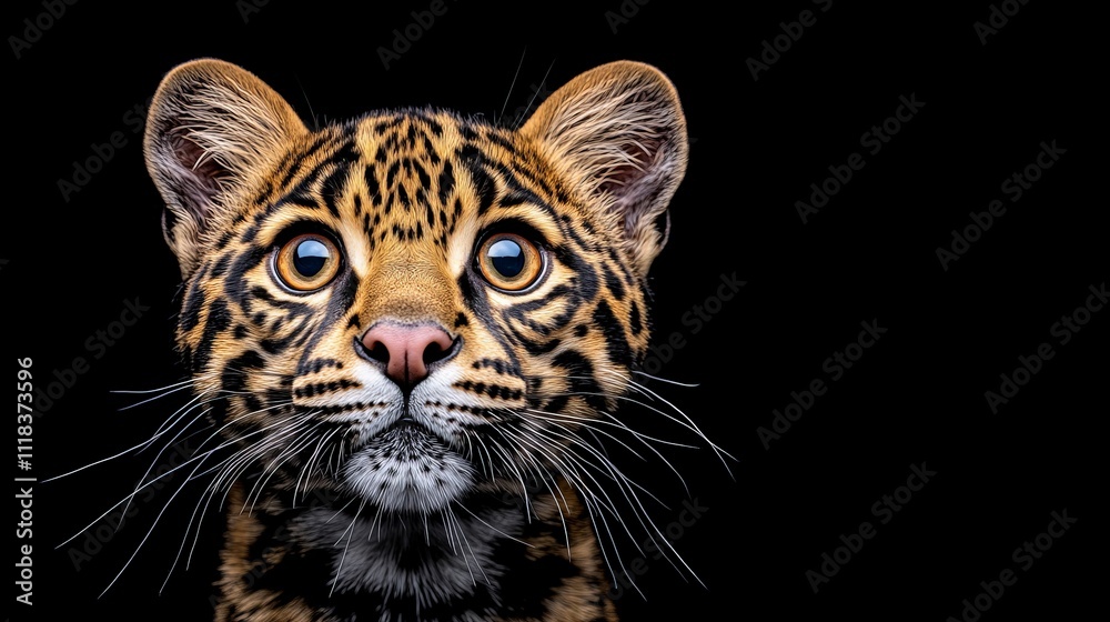 Ocelot Portrait: Wild feline, intense gaze, captivating wildlife photography Ocelot Portrait: Wild feline, intense gaze, captivating wildlife photography