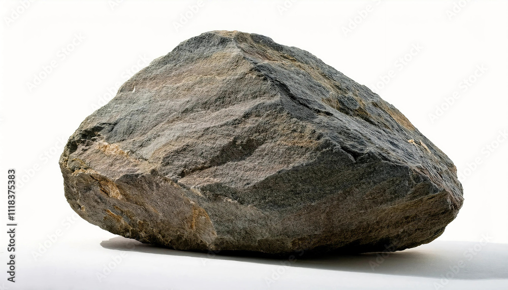 A detailed view of a large, natural brown rock resting isolated on a clean white background, showcasing rough texture and natural form. A detailed view of a large, natural brown rock resting isolated on a clean white background, showcasing rough texture and natural form.