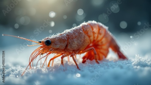 Wallpaper Mural A red shrimp in the snow on a sunny day Torontodigital.ca
