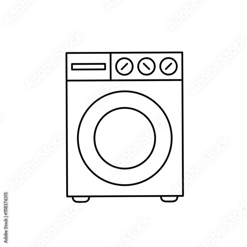 Washing Machine icon logo and vector