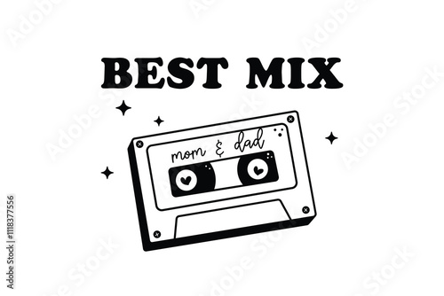 Best Mix Mom & Dad, Funny Baby Bodysuits SVG T Shirt Design