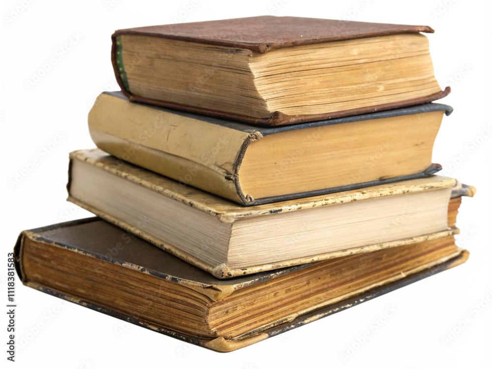 Stack of Old Books on Transparent Background Stack of Old Books on Transparent Background