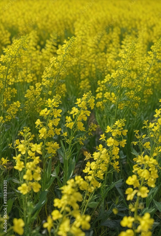Field of bright yellow rapeseed flowers swaying gently in the breeze , rapeseed, landscape, blooming Field of bright yellow rapeseed flowers swaying gently in the breeze , rapeseed, landscape, blooming