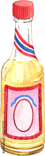Hand-drawn Thai Scented Water Watercolor photo