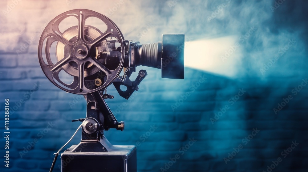 Obraz premium Vintage Film Projector: A Glimpse into Cinematic History