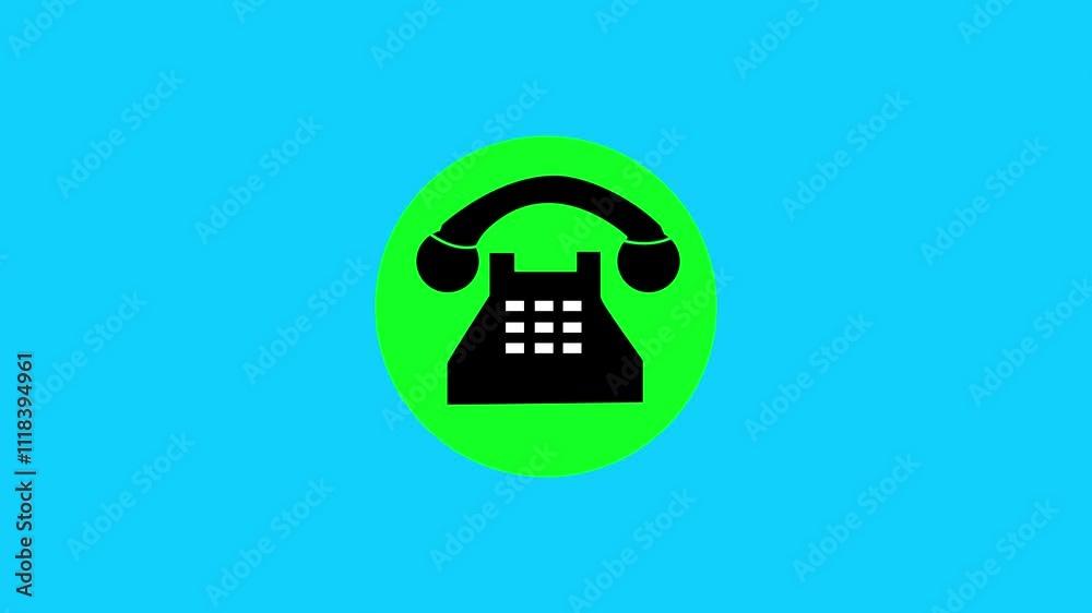 Incoming telephone call icon Animation on green screen chroma key and white background. Phone ring sign in 4K footage. Handset icon animation. Incoming telephone call icon Animation on green screen chroma key and white background. Phone ring sign in 4K footage. Handset icon animation.