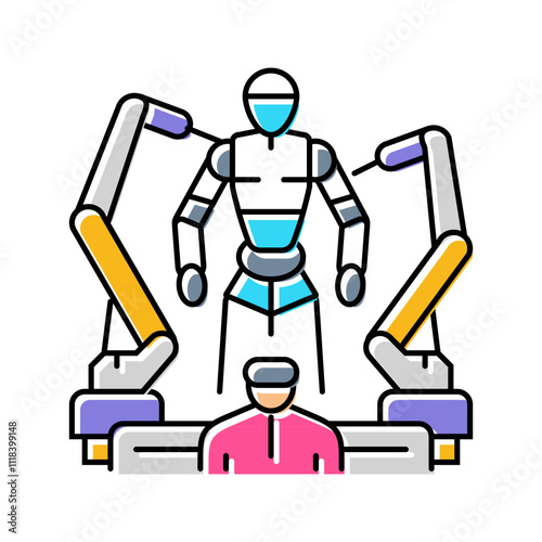 cybernetics cyberpunk color icon vector. cybernetics cyberpunk sign. isolated symbol illustration