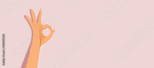 Ok Sign Female Hand Vector ...