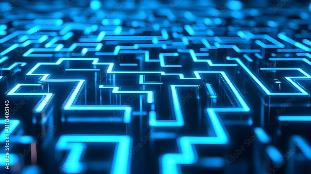 Abstract blue neon maze background. Perfect for technology, gaming, or futuristic concepts. Abstract blue neon maze background. Perfect for technology, gaming, or futuristic concepts.