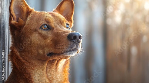 Loyal dog drawing friendly expression representing companionship trust and joy leaving open spaces for messages about pets and love photo