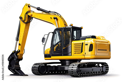 Excellent Excavator Working on Industrial Construction Site