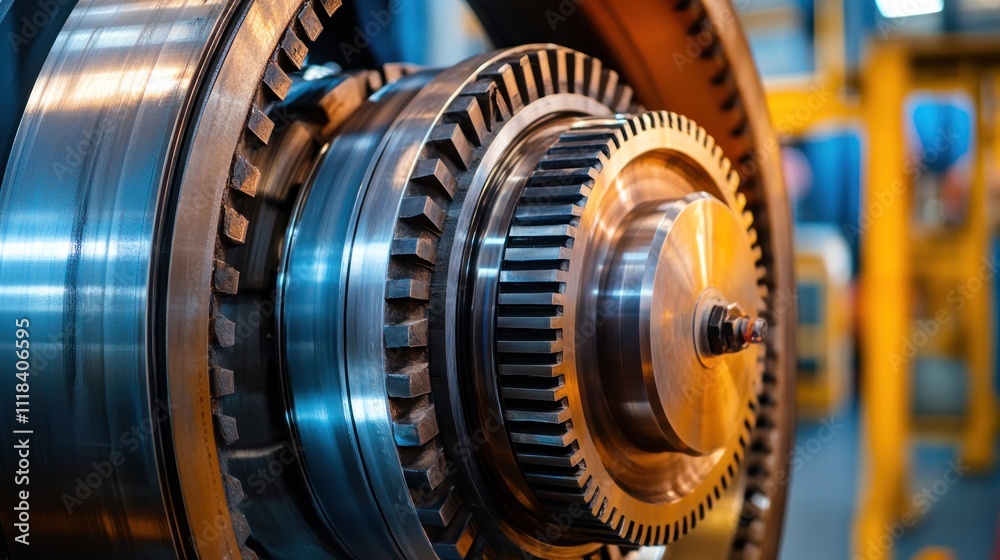 Industrial Gear System Close Up Detailed Machinery Industrial Gear System Close Up Detailed Machinery