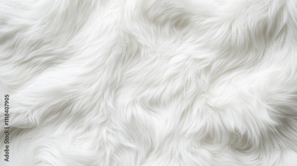 Fluffy white fur texture with soft and flowing fibers in a natural arrangement. Flat lay background Fluffy white fur texture with soft and flowing fibers in a natural arrangement. Flat lay background