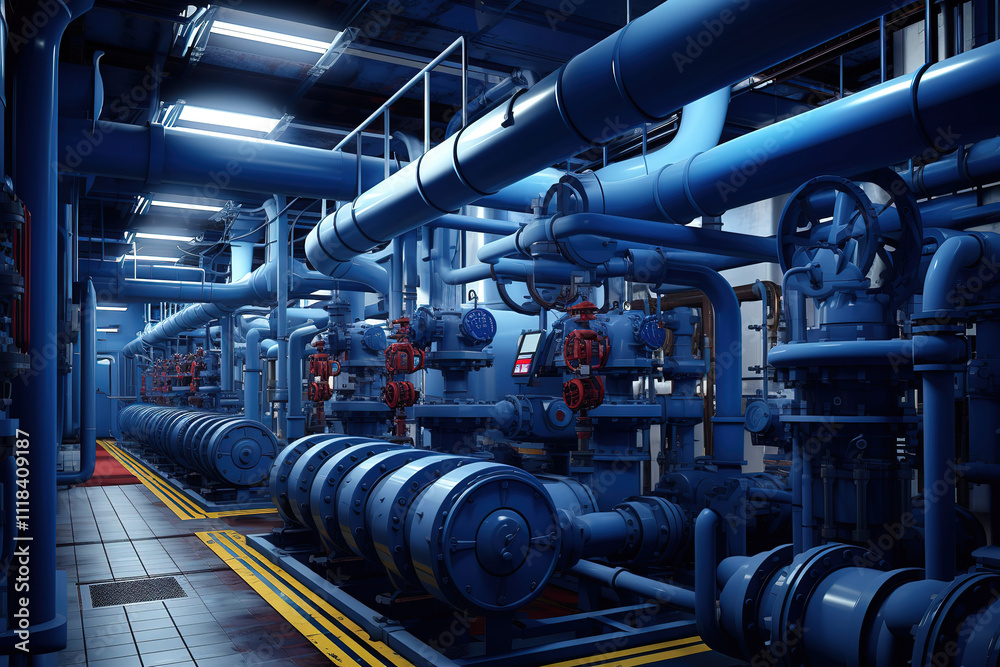 Excellent Pipes tubes machinery and steam turbine at a power plant Excellent Pipes tubes machinery and steam turbine at a power plant