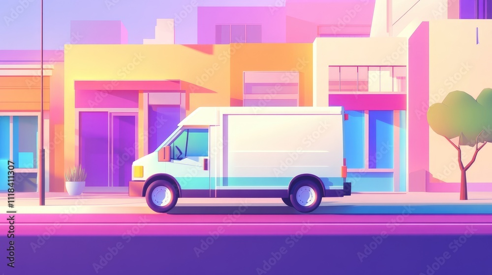 Stock distribution flat design front view delivery theme animation vivid Stock distribution flat design front view delivery theme animation vivid
