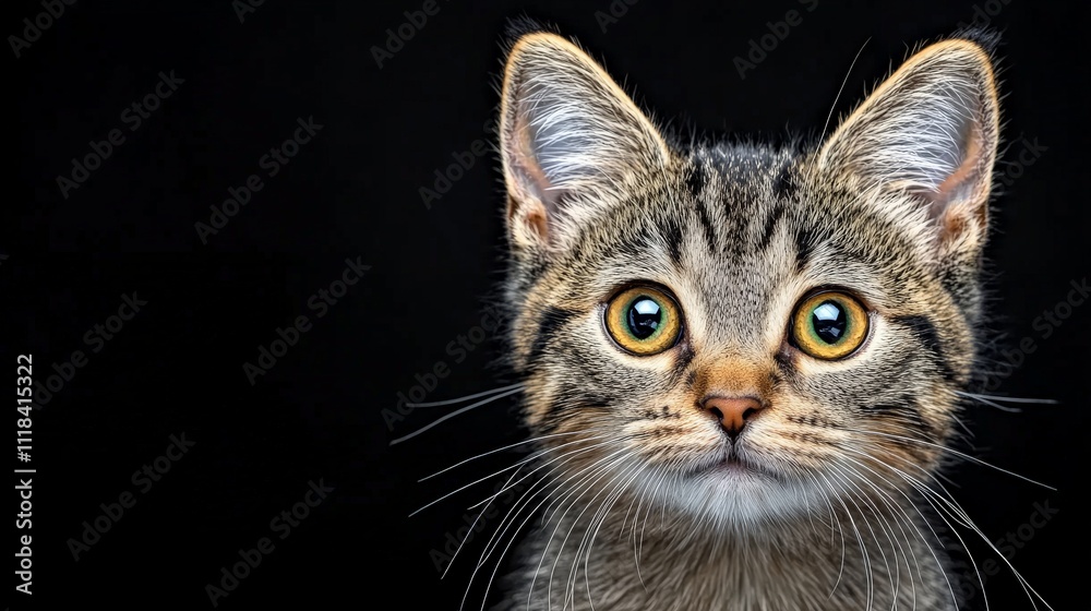Curious Eyes: A captivating close-up of a tabby kitten with mesmerizing green eyes, capturing the innocence and wonder of youth. Curious Eyes: A captivating close-up of a tabby kitten with mesmerizing green eyes, capturing the innocence and wonder of youth.
