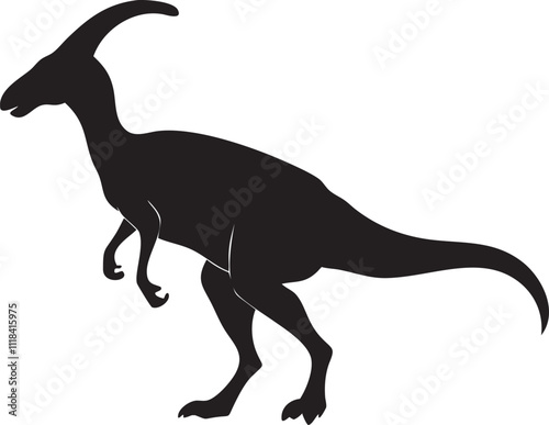 Parasaurolophus silhouette vector on a isoleted white background  