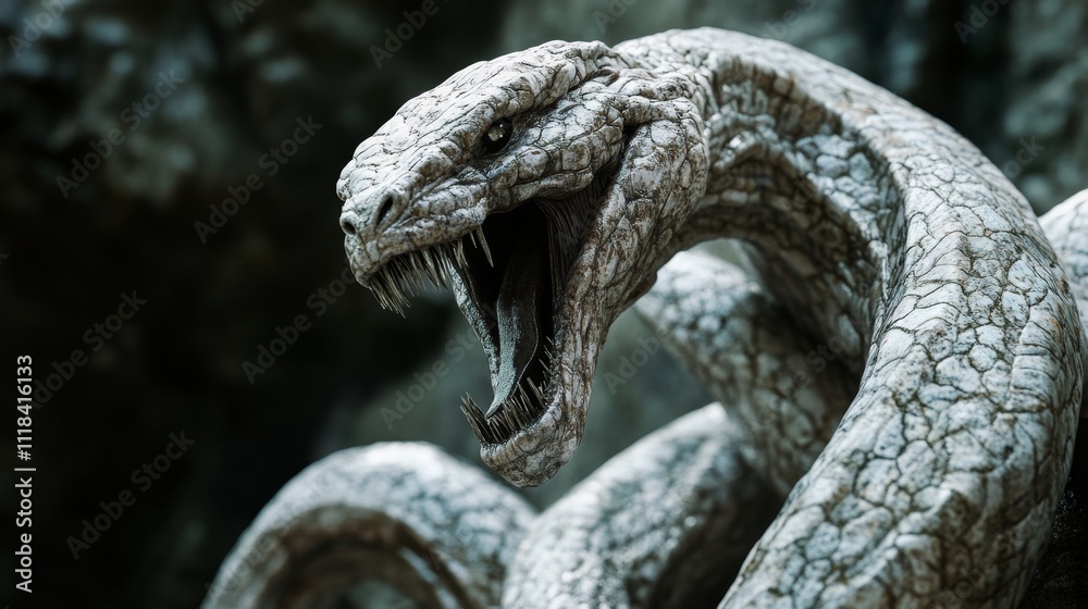 Ferocious Stone Serpent - Mythical Creature Art Ferocious Stone Serpent - Mythical Creature Art