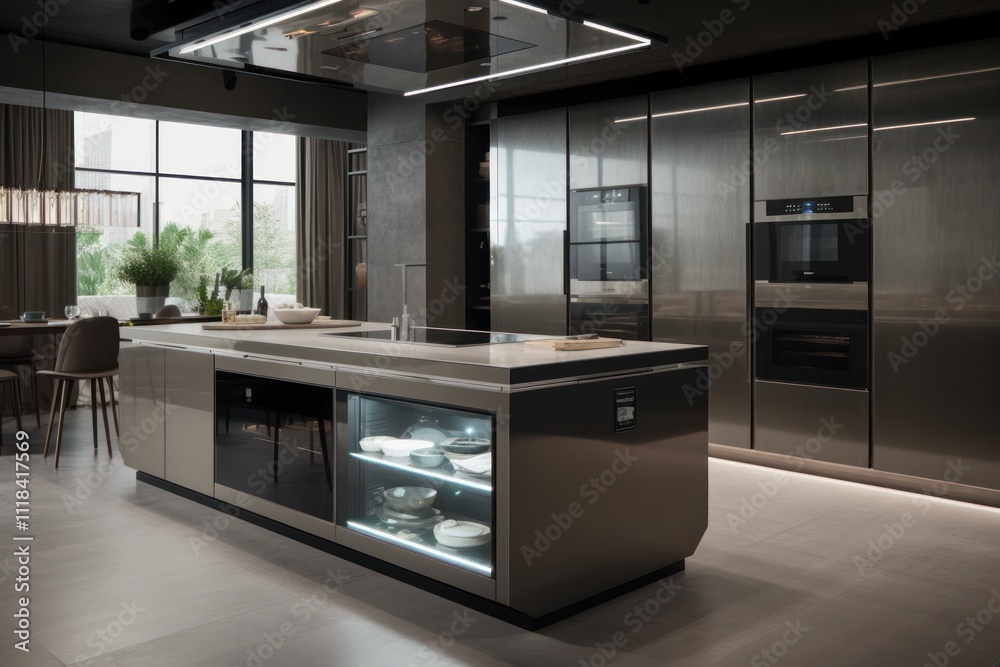 Modern Kitchen Island Design With Integrated Appliances Modern Kitchen Island Design With Integrated Appliances