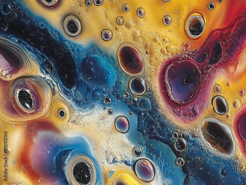 Wallpaper Mural Abstract colorful fluid patterns resembling cosmic elements. Torontodigital.ca