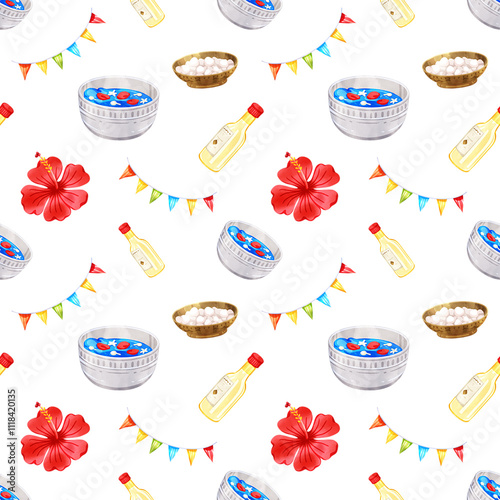 Seamless Pattern of Songkran Festival photo