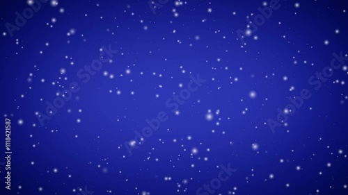 Snow on a blue background, Christmas festive time - 4K