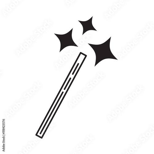 magic wand icon linear logo isolated